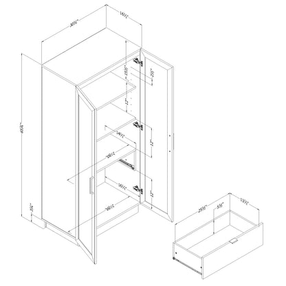2-Door Kitchen Cabinet with Doors - Arum