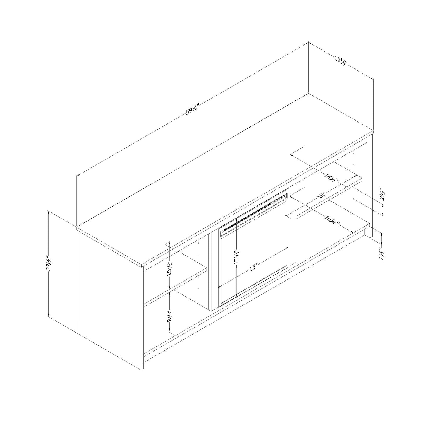 TV Stand with Integrated Fireplace - Axess