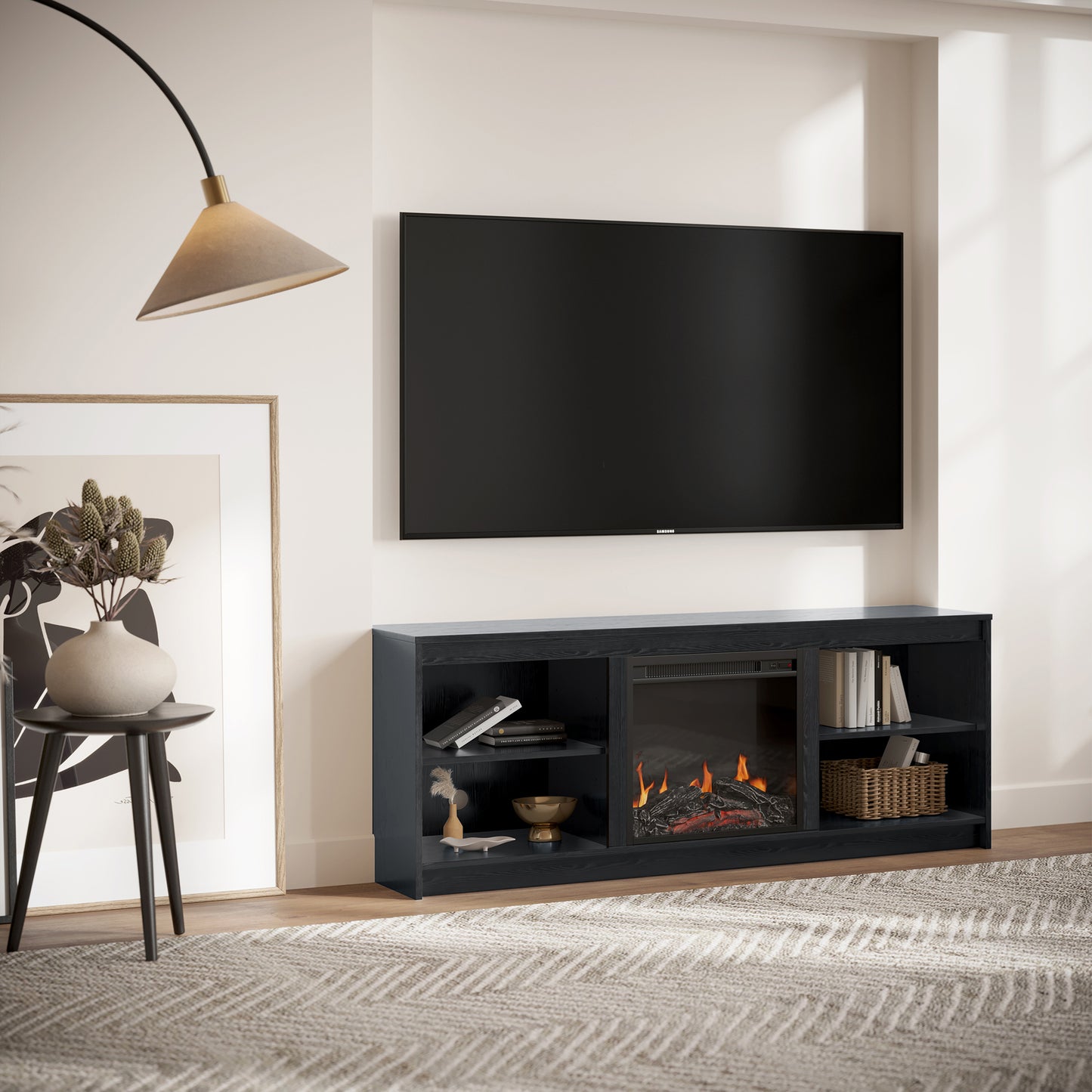TV Stand with Integrated Fireplace - Axess