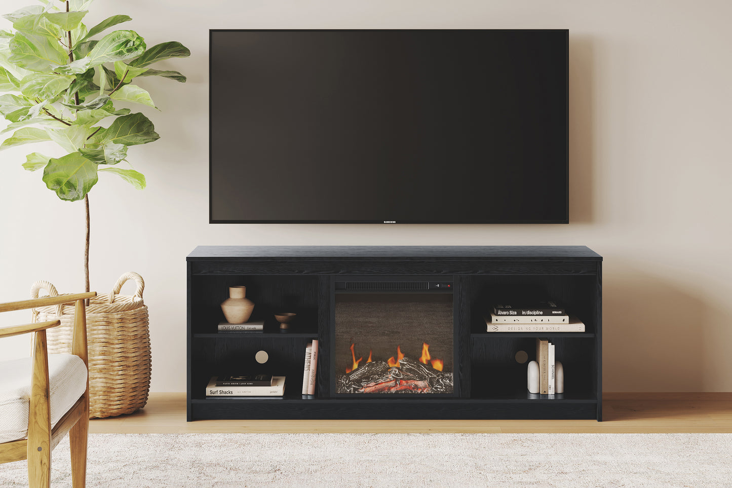 TV Stand with Integrated Fireplace - Axess