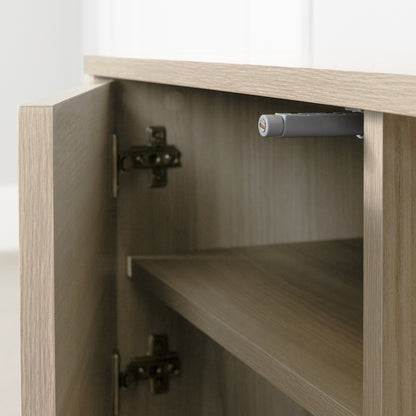 Meuble TV 2 portes Arum avec rangement ouvert Orme doux