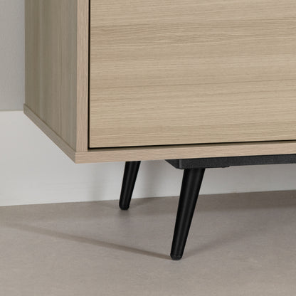 Meuble TV 2 portes Arum avec rangement ouvert Orme doux