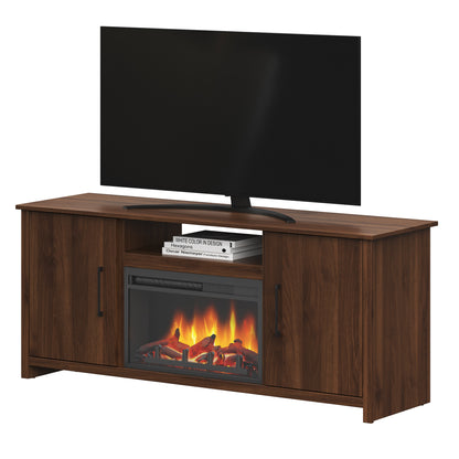 Meuble TV Fernley avec foyer intégré