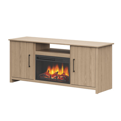 Meuble TV Fernley avec foyer intégré