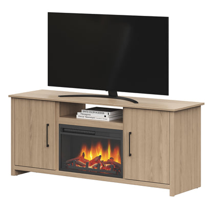 Meuble TV Fernley avec foyer intégré