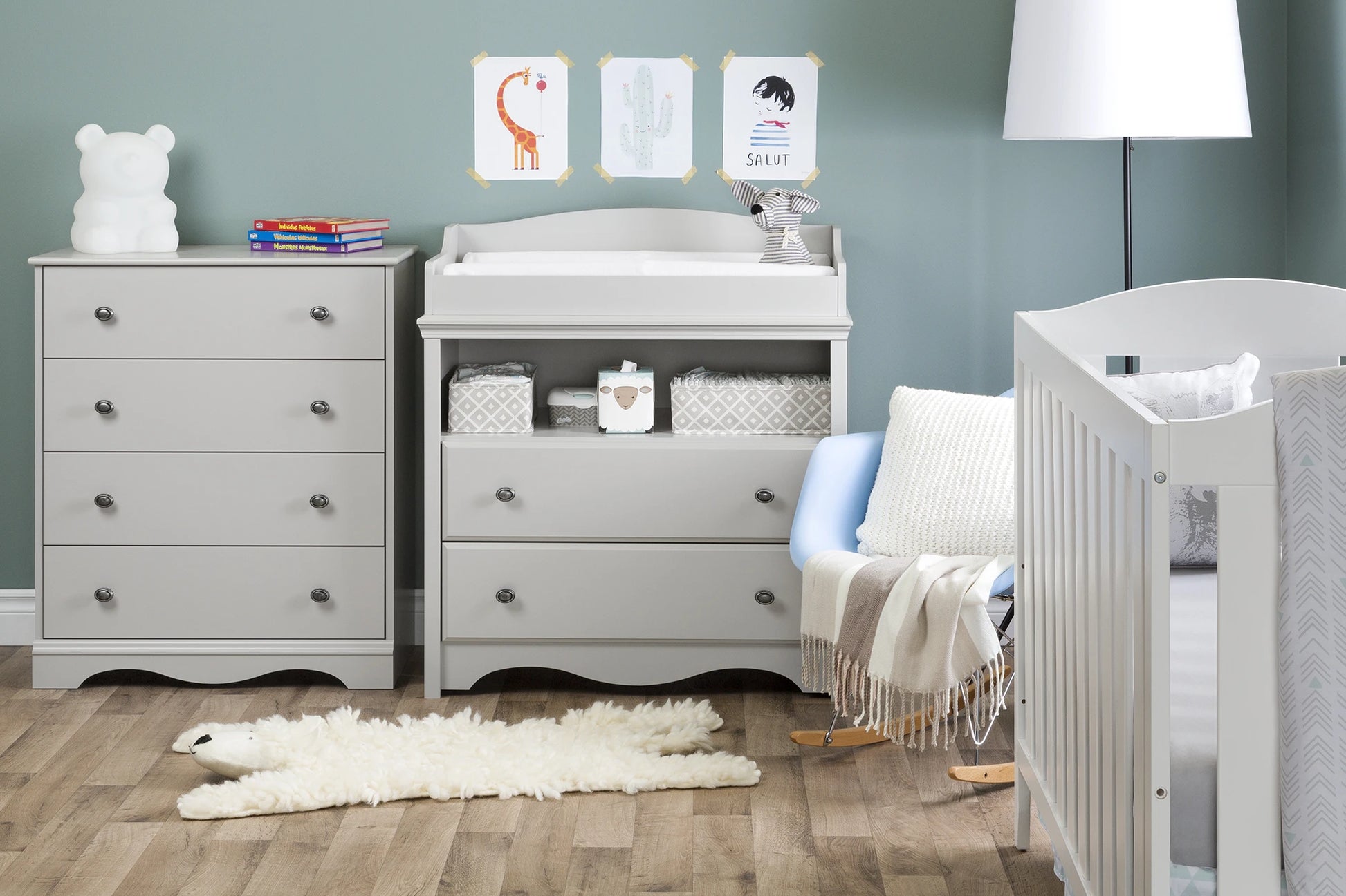 Changing Table with Drawers and Open Storage Angel South Shore Furniture Free Shipping