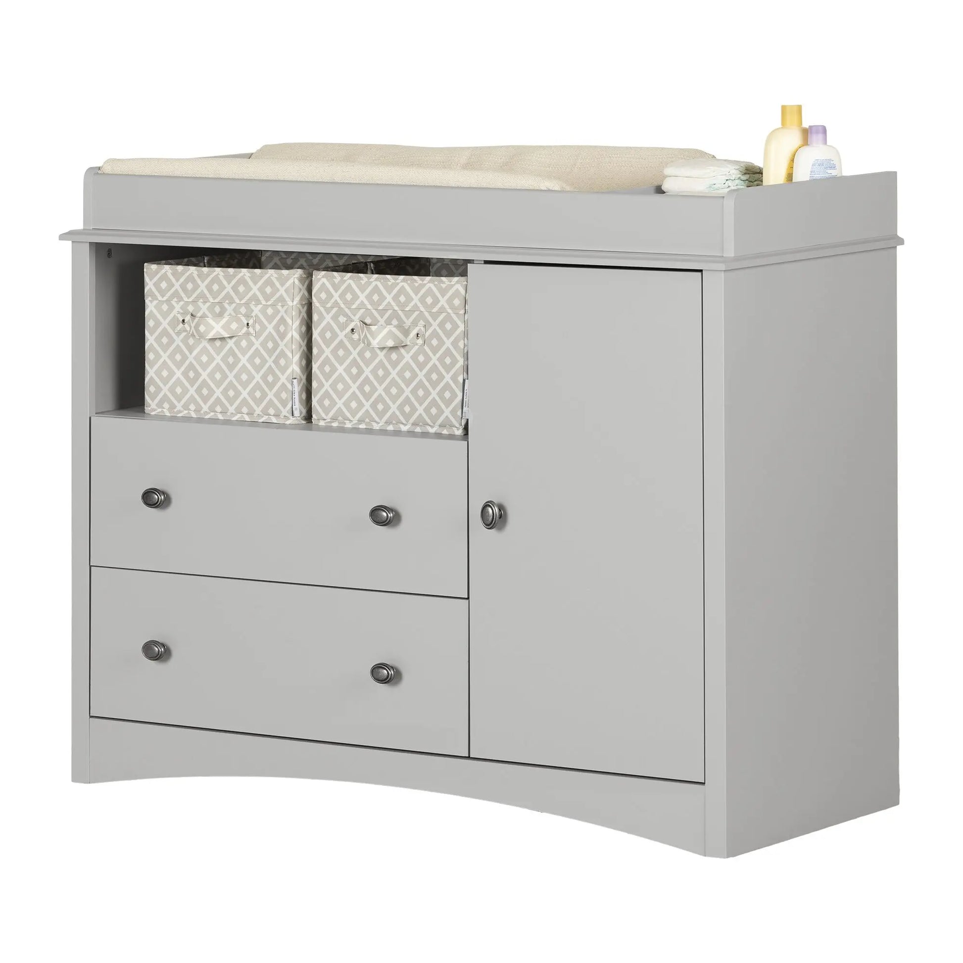 South Shore Peek A Boo Changing Table Soft Gray