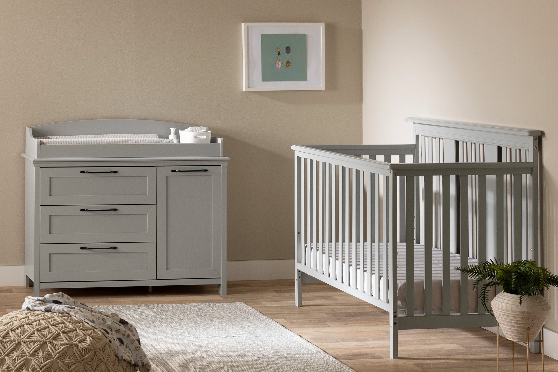 Grey wood baby crib shop