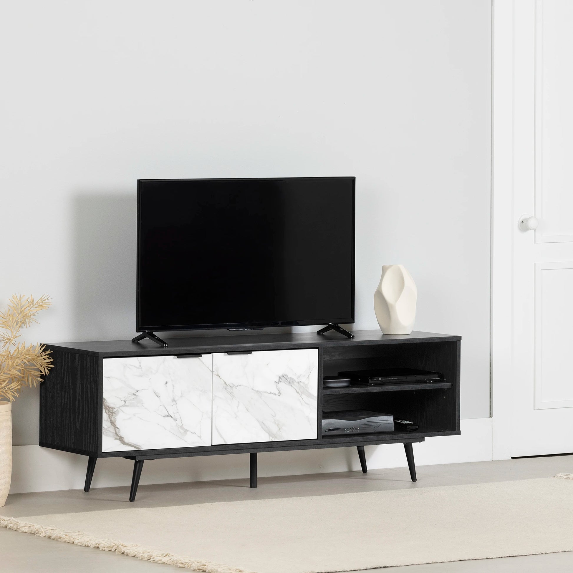 Meuble télé 2 portes 150 cm CAMILLE - Élégance moderne Meuble télé 2 portes 150 cm CAMILLE - Élégance moderne