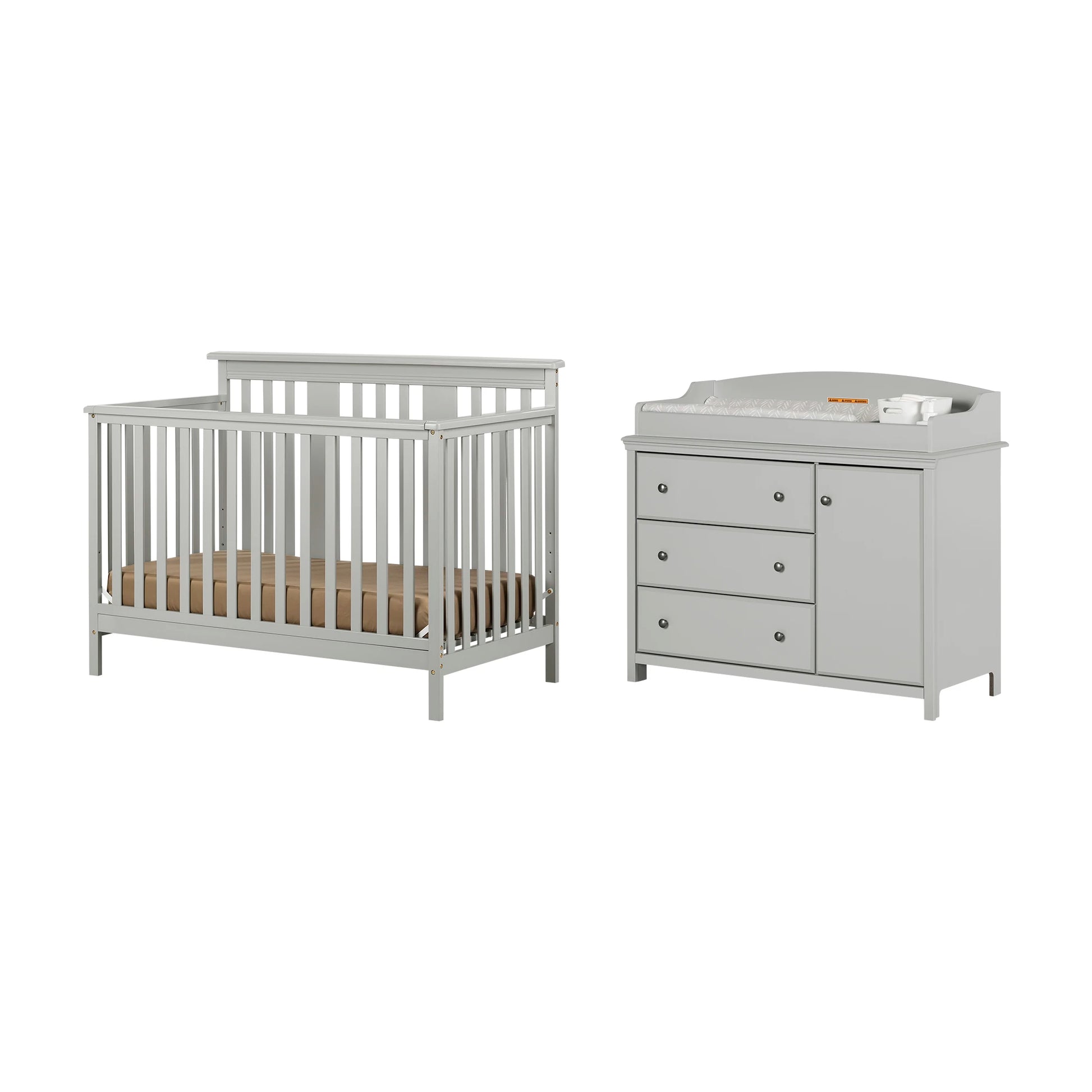 Baby Crib and Changing Table with Removable Changing Tray Set Cotton Candy South Shore Furniture Free Shipping