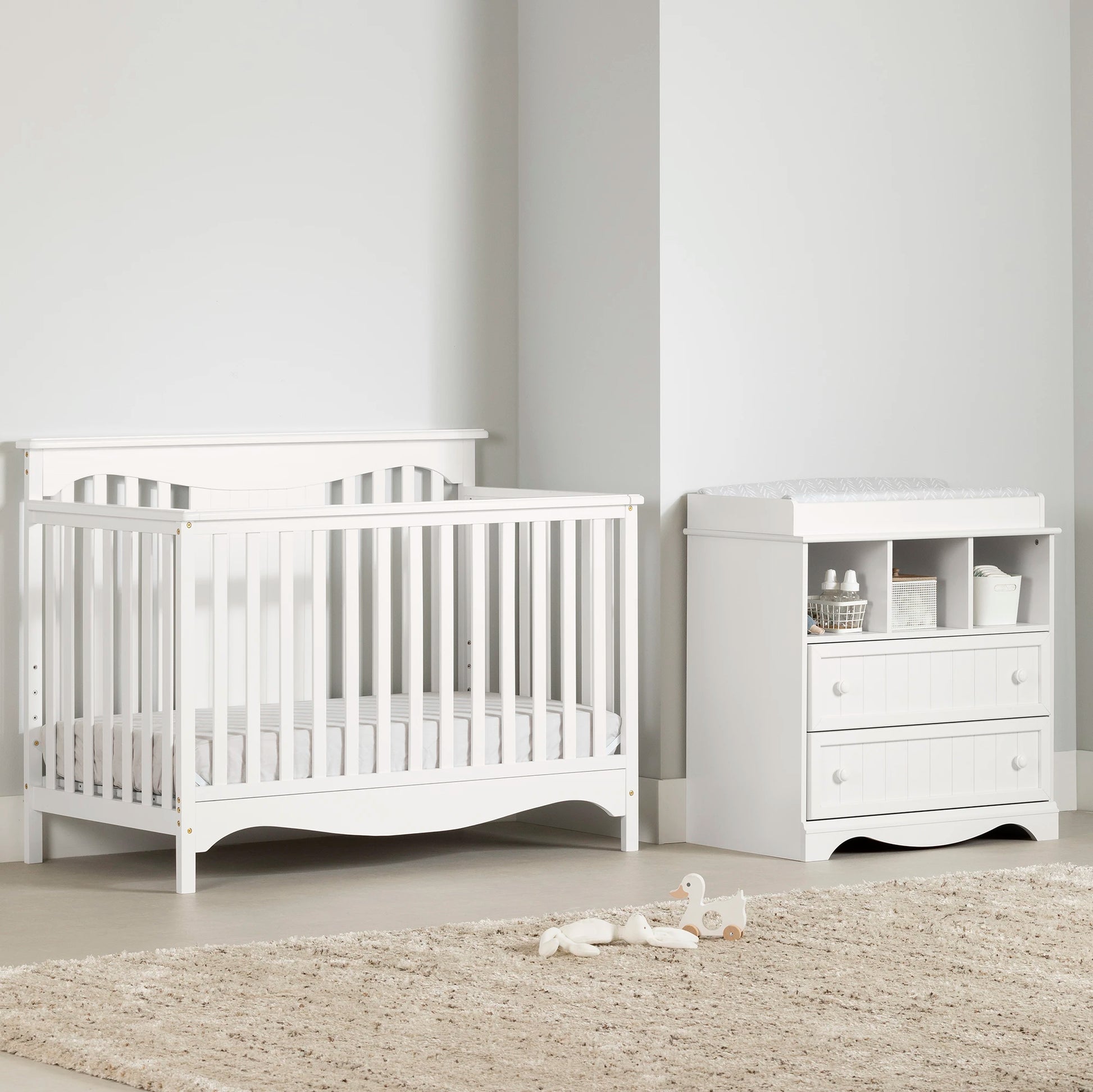Baby Crib and Changing Table Set 2 Drawer Savannah South Shore Furniture Free Shipping