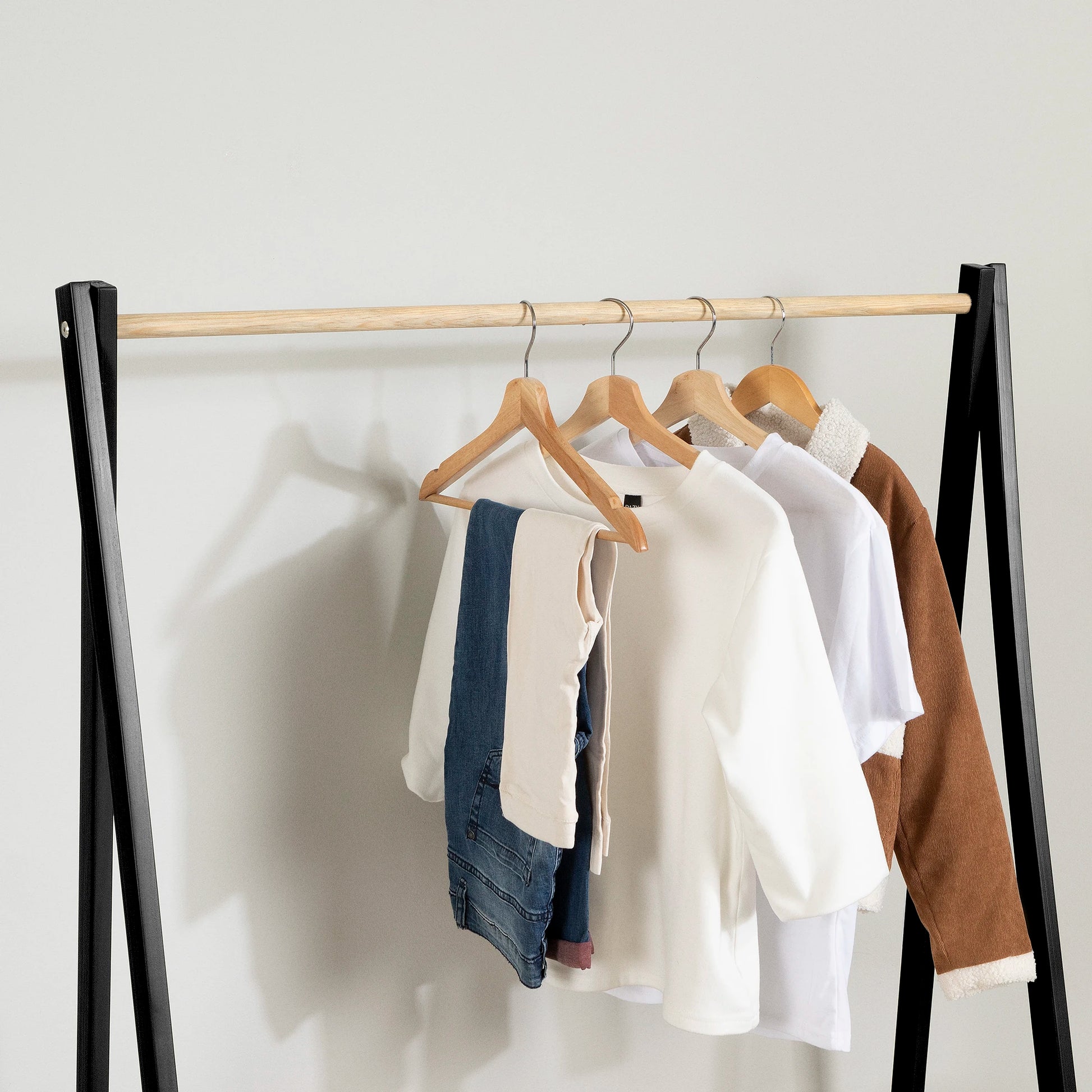 Wooden Clothes Rack with Storage Shelves for Kids Sweedi South